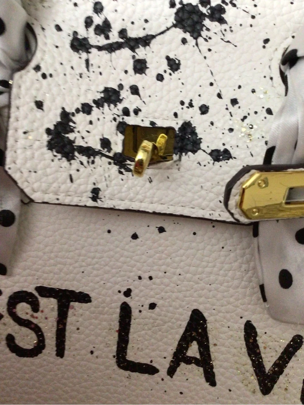 Birkin style Satchel with artist aesthetic Size Medium